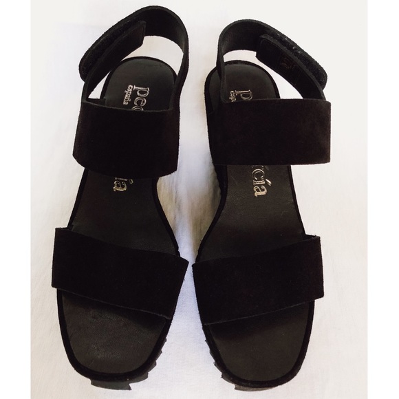 Pedro García Fiona Wedge Sandal Black Suede 36.5 - Picture 10 of 16